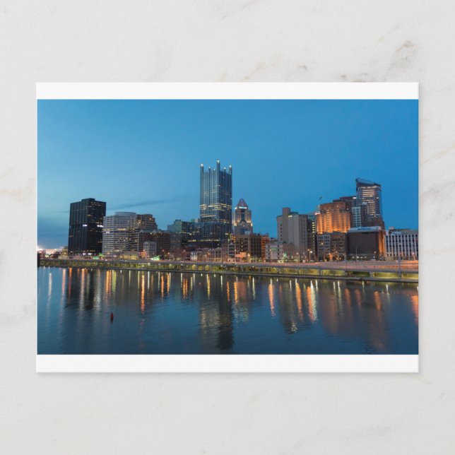 Carte Postale Horizon de Pittsburgh au crépuscule (Devant)