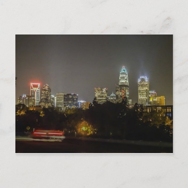 Carte Postale Horizon de ville de Charlotte (Devant)