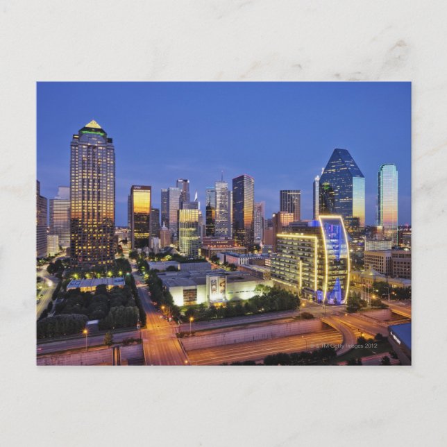 Carte Postale horizon du centre-ville de dallas (Devant)
