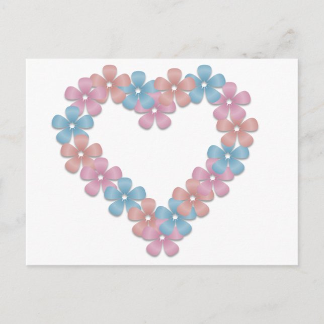 Carte postale horizontale de la couronne de fleurs (Devant)