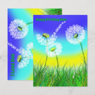 Carte Postale Horloge de Dandelion, Anniversaire des mamans, Car