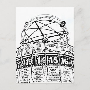 Carte Postale Horloge Mondiale, Alexanderplatz, Berlin, Esquisse