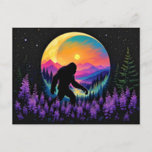 Carte Postale Horloge murale Sasquatch Rainbow Mountain Moon
