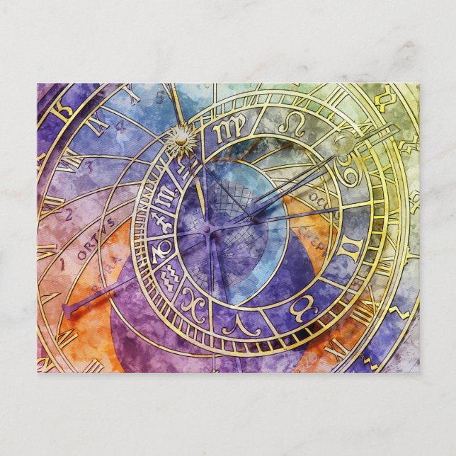 Carte Postale horloge vintage (Devant)