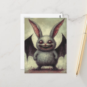 Carte Postale Horreur de lapin chauve-souris vampire
