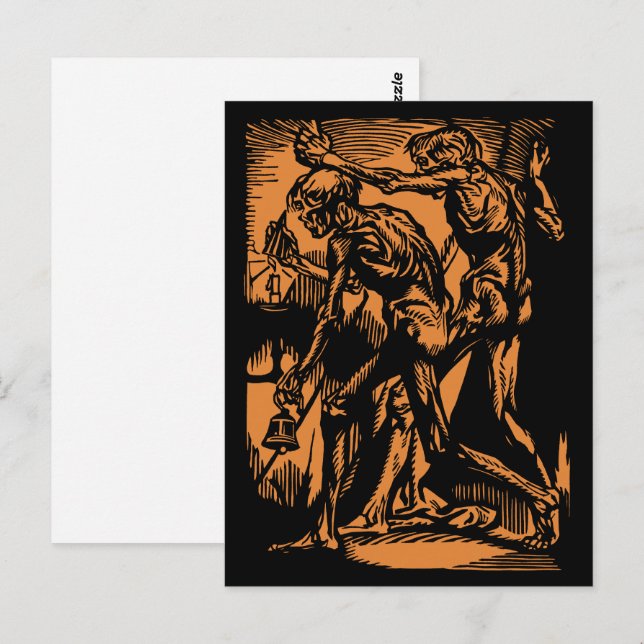 Carte Postale Horreurs sans fin des mineurs morts pour Halloween (Devant / Derrière)