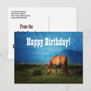Carte Postale Horse Business ou Vet Office du Groupe Anniversair
