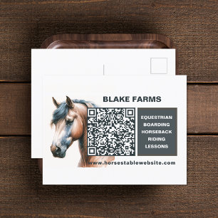Carte postale Horse Business QR Code