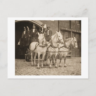 Carte Postale Horse Draok et Ladder Fire Company - Vintage