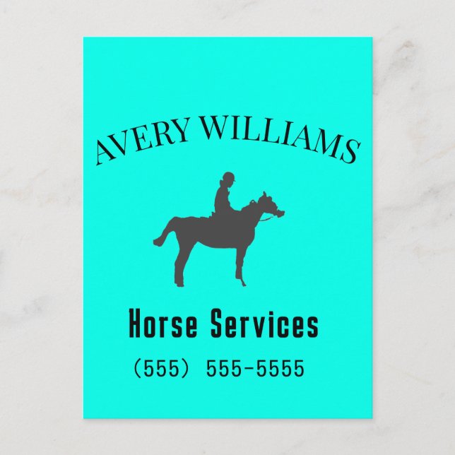 Carte Postale Horse Equine Business Stationary Postcard (Devant)