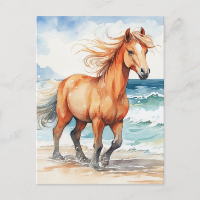 Carte Postale Horse on Beach (Devant)