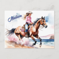Horseback Cowgirl équitation sur la plage par Ocea