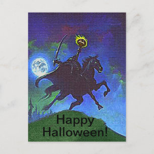 Carte Postale Horseman sans tête dans le feu bleu