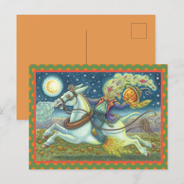 CARTE POSTALE HORSEMAN SCARECROW HOLIDAY (Devant / Derrière)