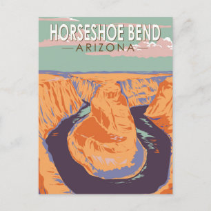 Carte Postale Horseshoe Bend Travel Art Vintage
