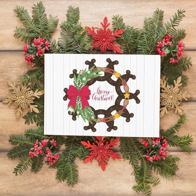 Carte Postale Horseshoe Christmas Wreath (Créateur téléchargé)
