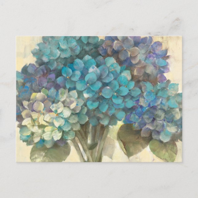 Carte Postale Hortensia turquoise (Devant)