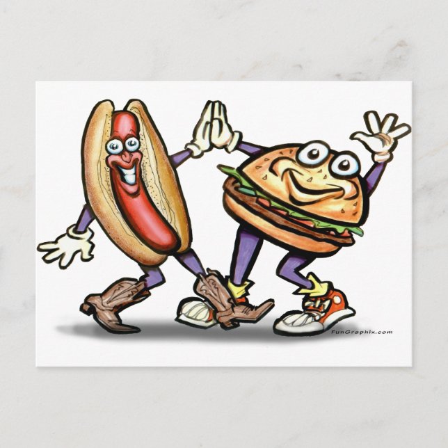 Carte Postale Hot Dog n Hamburger (Devant)