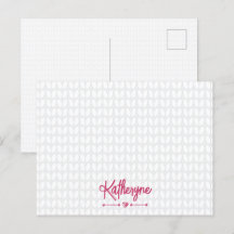 Carte Postale Hot Rose Personnalisé Knit Stitch