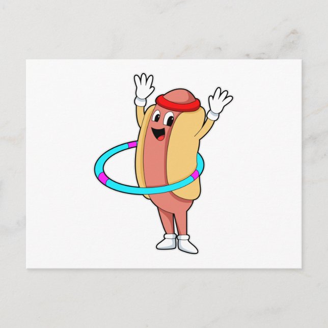 Carte Postale Hotdog à la forme physique avec Flywheel (Devant)