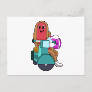 Carte Postale Hotdog as Biker with Scooter.PNG