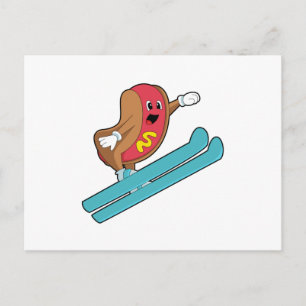 Carte Postale Hotdog en sauteur à ski avec Ski.PNG