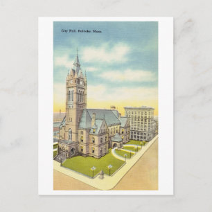 Carte Postale Hôtel de ville à Holyoke, messe, Vintage voyage