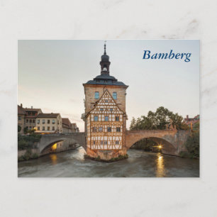 Carte Postale Hôtel de ville Bamberg et pont Obere