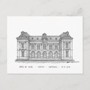 Carte Postale Hôtel de Ville, Dakar, Sénégal