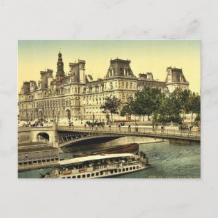 Carte Postale Hôtel de ville, Paris, France classique Photochrom