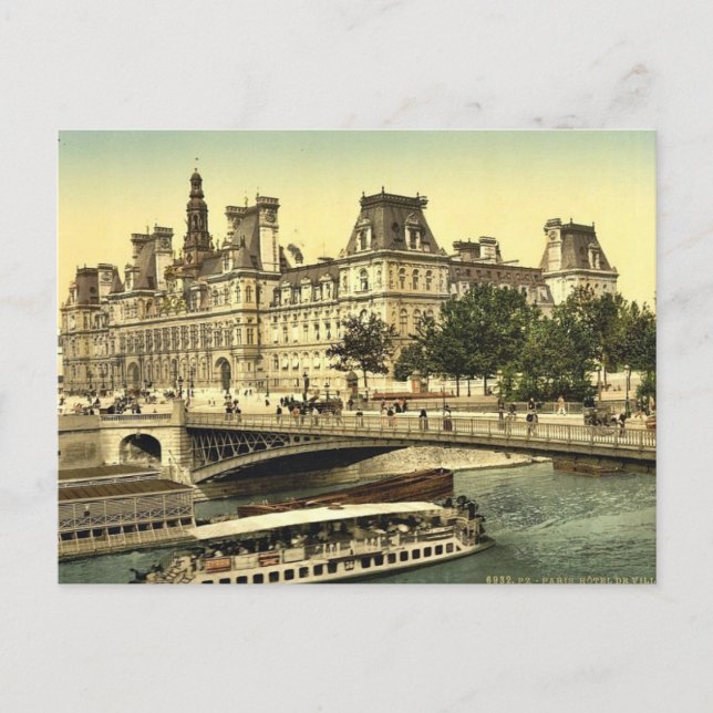 Carte Postale Hôtel de ville, Paris, France classique Photochrom (Devant)