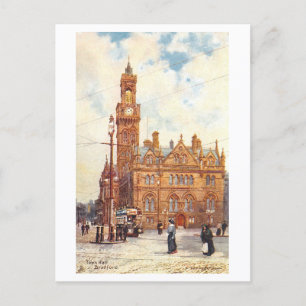 Carte Postale Hôtel de ville vintage, Bradford