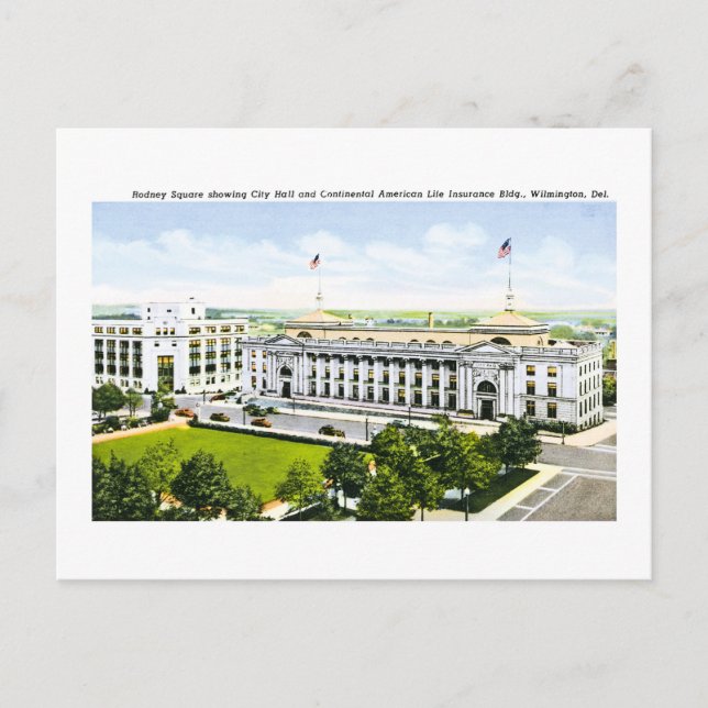 Carte Postale Hôtel de ville, Wilmington Delaware (Devant)