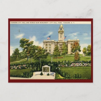 Carte Postale Hôtel de ville, Yonkers, NY Vintage