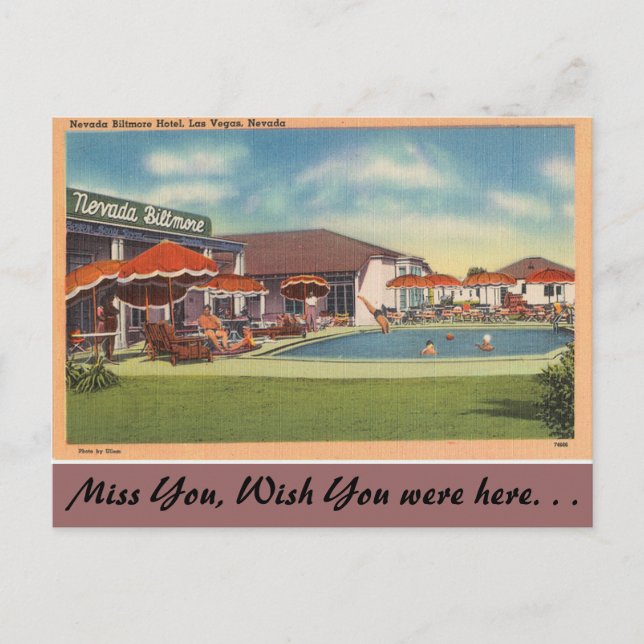 Carte Postale Hôtel du Nevada, Nevada Biltmore, Las Vegas (Devant)