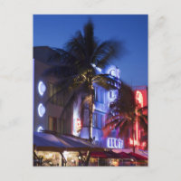 Hôtel Neon la nuit, Ocean Drive, South Miami Beach