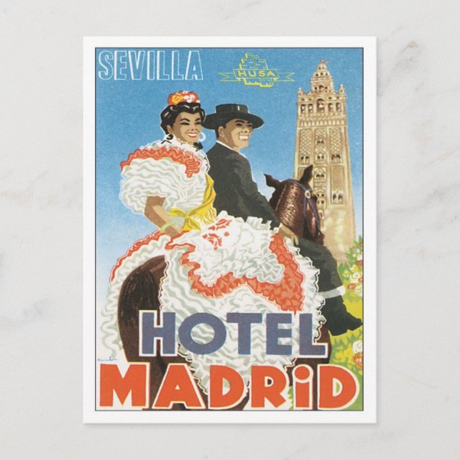 Carte Postale Hôtel vintage Sevilla Espagne (Devant)