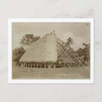 House building à Samoa, c.1875 (sepia photo)