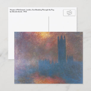 Carte Postale Houses of Parliament, Londres par Claude Monet