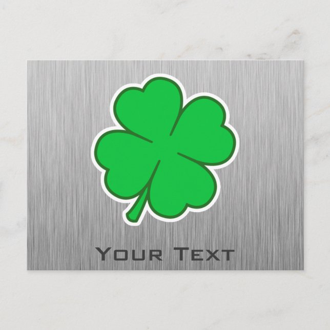 Carte Postale Housse à quatre feuilles aspect métallique (Devant)