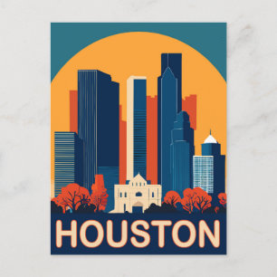 Carte Postale Houston, Bâtiments reconnaissables, Voyage