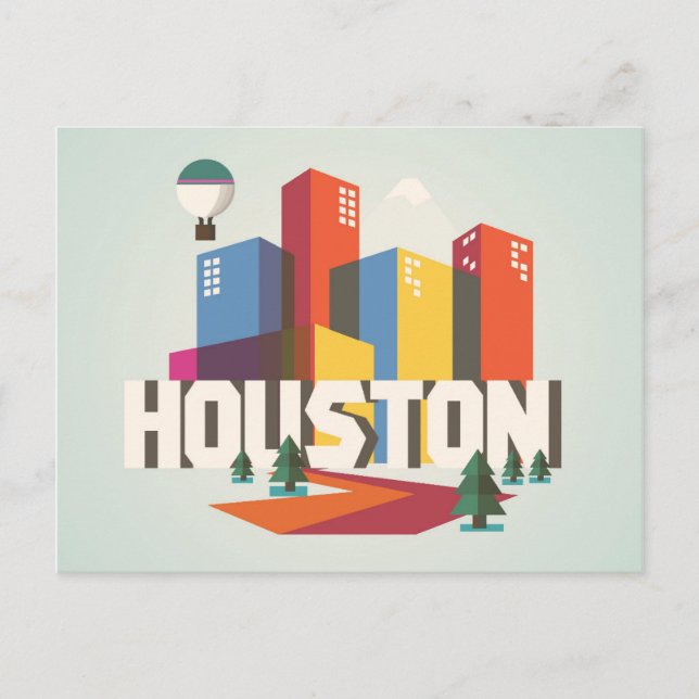 Carte Postale Houston | Cityscape Design (Devant)