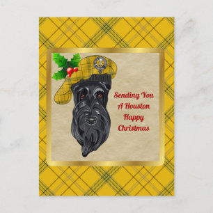 Carte Postale Houston Clan Badge & Tartan Christmas Postcard