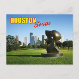 Carte Postale Houston Skyline depuis Eleanor Tinsley Park, TX