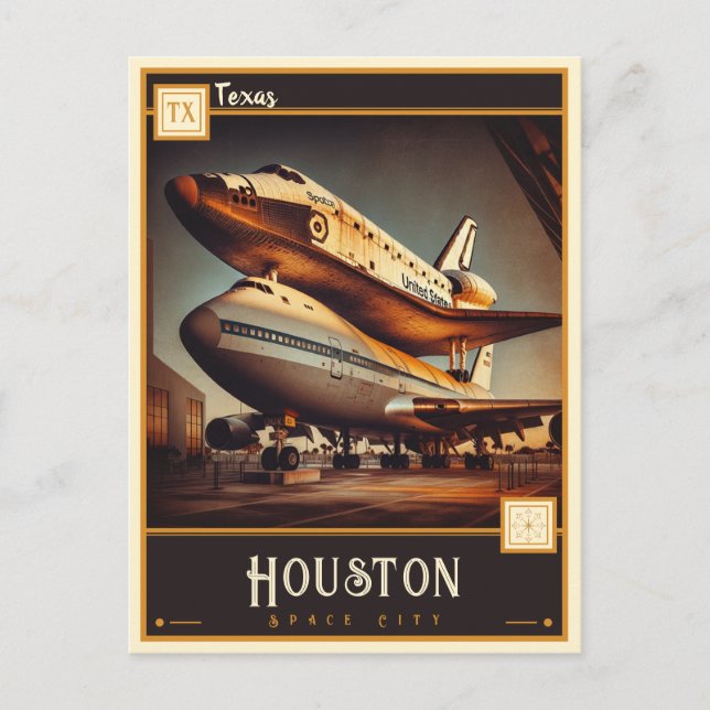 Carte Postale Houston, Texas | VINTAGE (Devant)