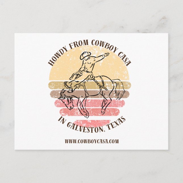 Carte Postale Howdy de Cowboy Casa Postcard (Devant)