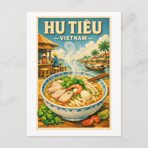 Carte Postale Hu Tieu vietnamien, dans un classique rétro