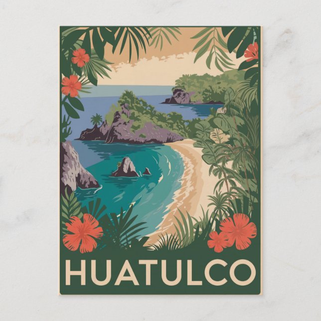 Carte Postale Huatulco Mexique Vintage (Devant)