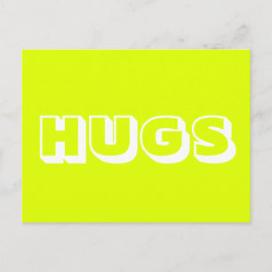 Carte Postale Hugs, blanc chartreuse