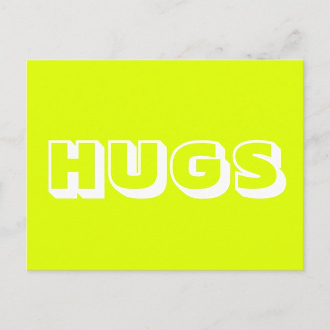 Carte Postale Hugs, blanc chartreuse (Devant)